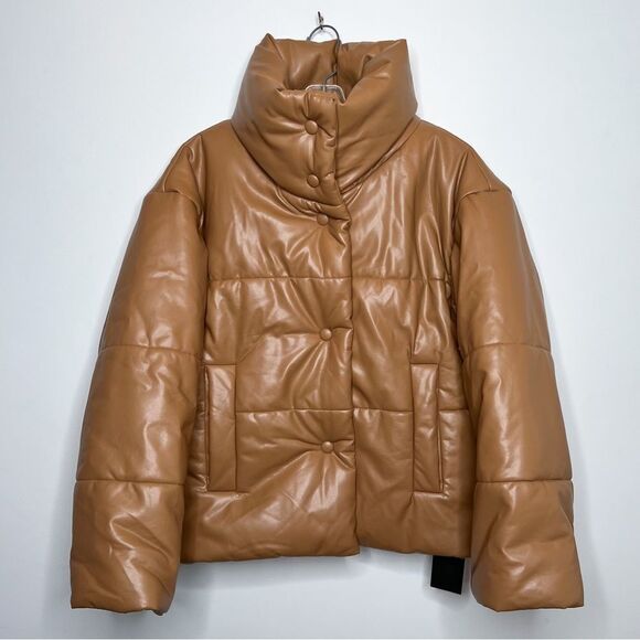 LIT Faux-leather Snap Fluffy Coat - Picture 3 of 5